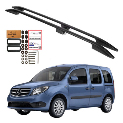 Dachreling für Mercedes Citan W415 L2 2012 2021   Dachgepäckträger schwarz Alu