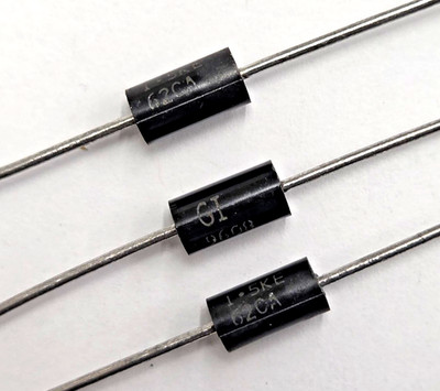 1.5KE62CA, TVS Diode Bidirectional 1500W, DO-201 General Instrument,  Qty-10 pcs