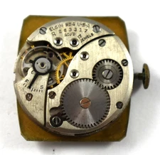 Vintage Elgin Manual Wind 17J 554 Wrist Watch Movement lot.wo