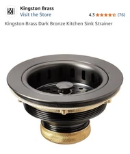 KINGSTON KBS1005 Basket Strainer. Oil Rubbed Bronze Finish. Fits 3 1/2 Opening.