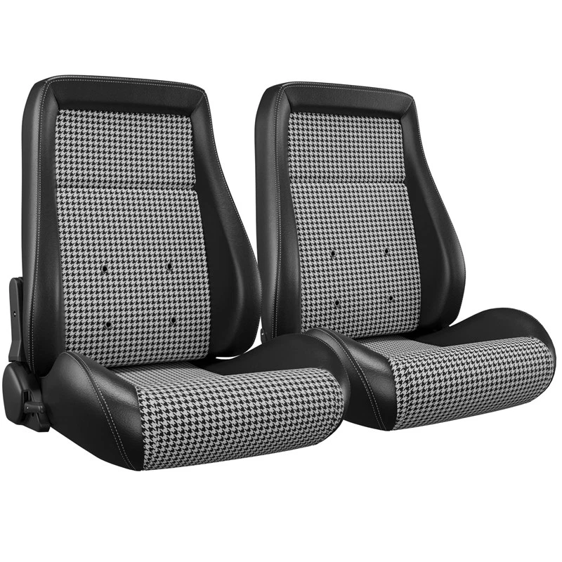 2 piezas asientos de carreras con canastilla de cuero PVC reclinables con deslizador para coche Ford vintage Foto 4 de 4