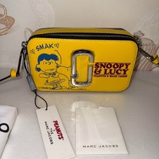 MARC JACOBS Snapshot Peanuts Snoopy Collab Shoulder Bag Crossbody Leather Yellow