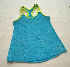 Layer 8 Performance Racerback Active Wear Tank Top Size Small Blue Lime Green