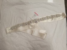 David's Bridal Scalloped Edge Burst Sash Color Ivory One Size New with Tags