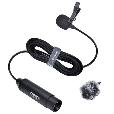 Comica CVM-V02C Cardioid XLR Lavalier 48V Interview Microphone, 1.8M Open Box
