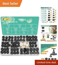 Quick-Fix 106-Piece Faucet Washer Assortment for Leak Repairs - User-Friendly
