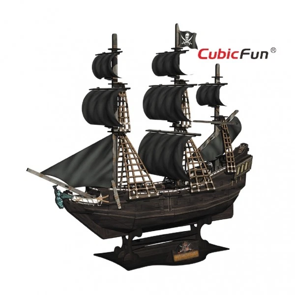 Puzzle 3D QUEEN ANNE'S REVENGE VELIERO NAVE DEI PIRATI CubicFun - Immagine 3 di 4