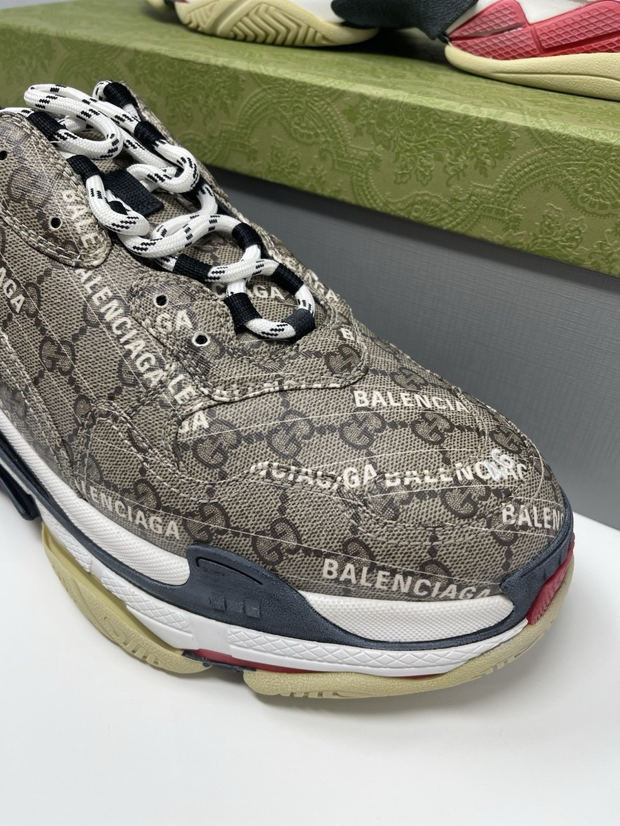 GUCCI X BALENCIAGA TRIPLE S collaboration men sneakers GG SUPREME