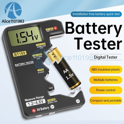 Digital   Tester Checker Electricity Indicator Universal AA, AAA 9V Button #jg