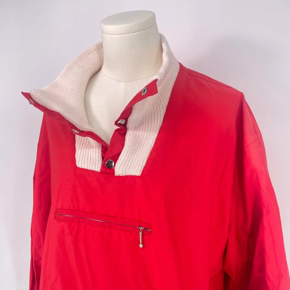 Vintage 80s French Noel Chabannes Mens 2XL Red Pullover Ski Anorak Jacket Snaps - Image 3 of 4