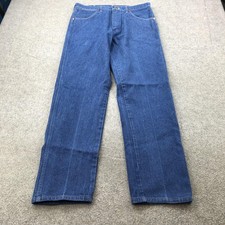 Vintage Wrangler Jeans Mens 35x32 Blue Denim Straight Leg Cowboy Cut 31MWZDN USA