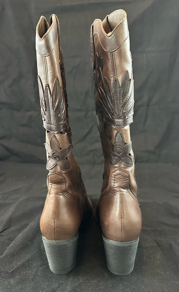 Bota de cuero para mujer Carlos By Carlos Santana marrón oscuro as talla 7,5 Foto 2 de 4