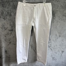 Edwin Hana Classic Straight Crop White Denim Jeans Womens Size 31 100 Cotton