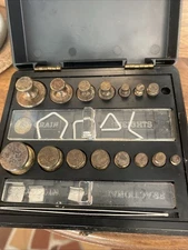 Vintage Ohaus Pharmacy Combination Weight Set Model 5601 Missing Pieces