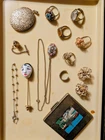Vintage Jewelry Lot Compact Cocktail Rings Costume Italian Micro Mosaic