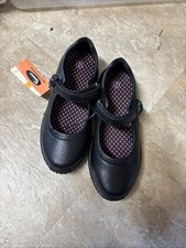 Jabasic Mary Jane Black School Uniform Shoes Size 2 Black Vinyl Acetate