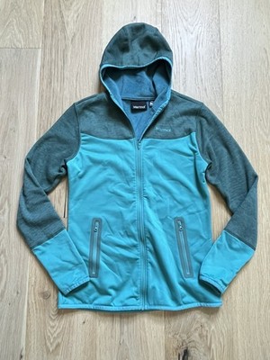 Marmot Full Zip Hoodie Jacket Two Tone Colorblock Green Active Outdoors Warm