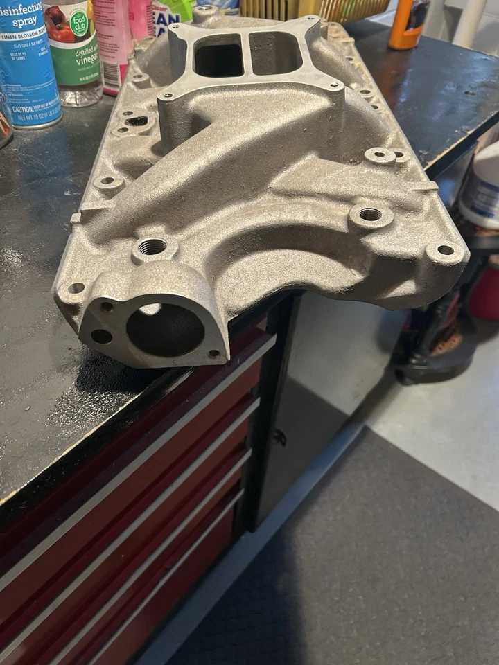 Colector de admisión de aluminio Ford 351 Windsor SVO doble plano alto rendimiento carreras Foto 3 de 4