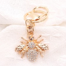 Rhinestone Bee Keychain: Rose Gold Decor Accessory, Sparkling Gift