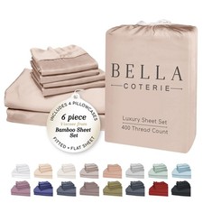 Bella Coterie 6 Piece Luxury Bamboo Viscose King Size Sheet Set  100 Organi...