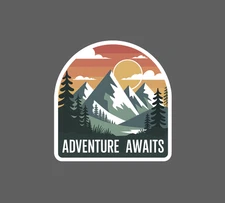 Adventure Awaits Sticker Waterproof Decal Outdoor Nature Wildlife Gift NEW