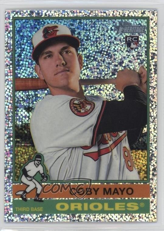 2025 Topps Heritage Chrome Silver Sparkle Refractor Coby Mayo #340 0x36