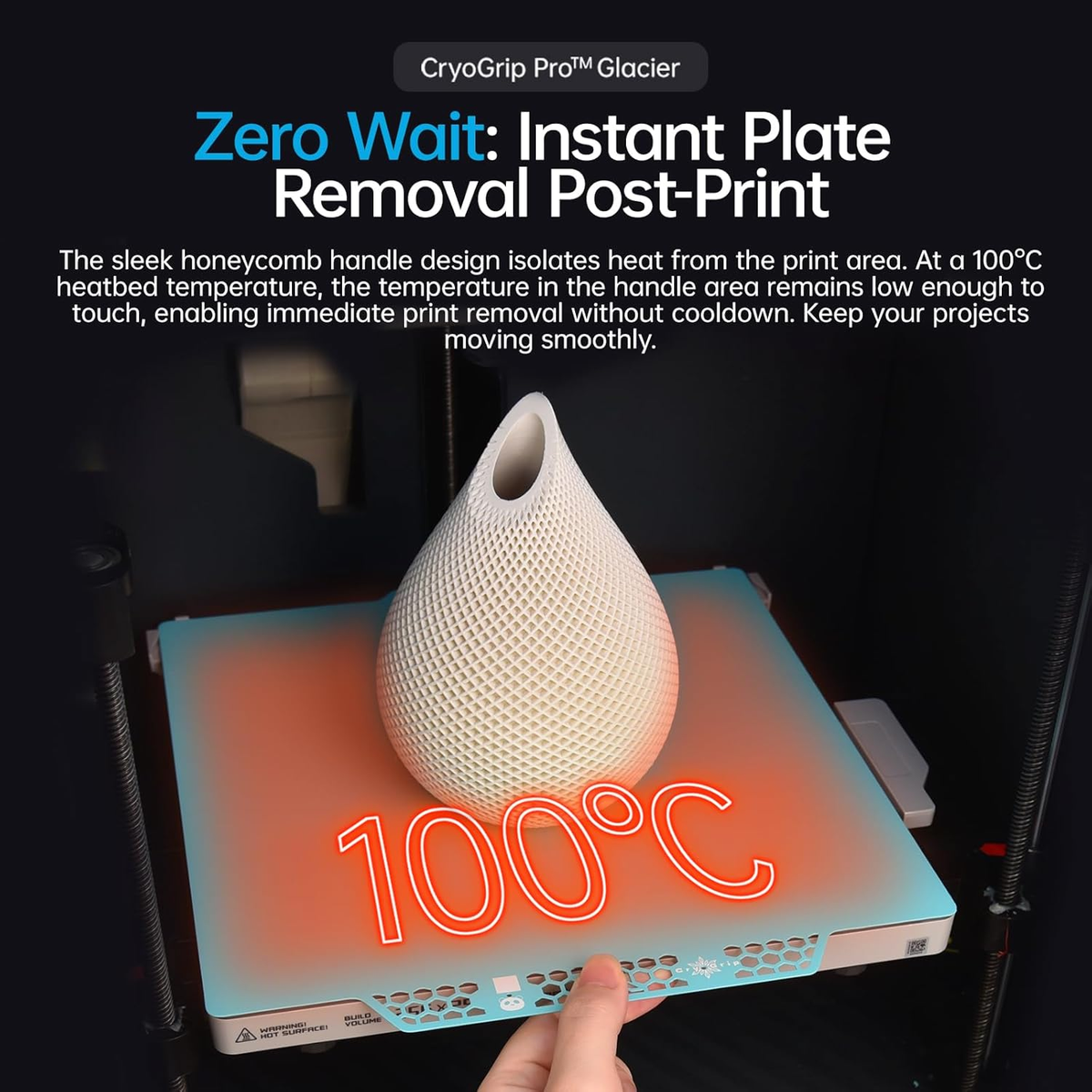 BIQU CryoGrip Pro Glacier Buildplate - 310 x 315 mm - K1 Max / Ender 3 V3 Plus BIQU BIQU CryoGrip Pro Glacier Buildplate - 310 x 315 mm - K1 Max / Ender 3 V3 Plus BIQU