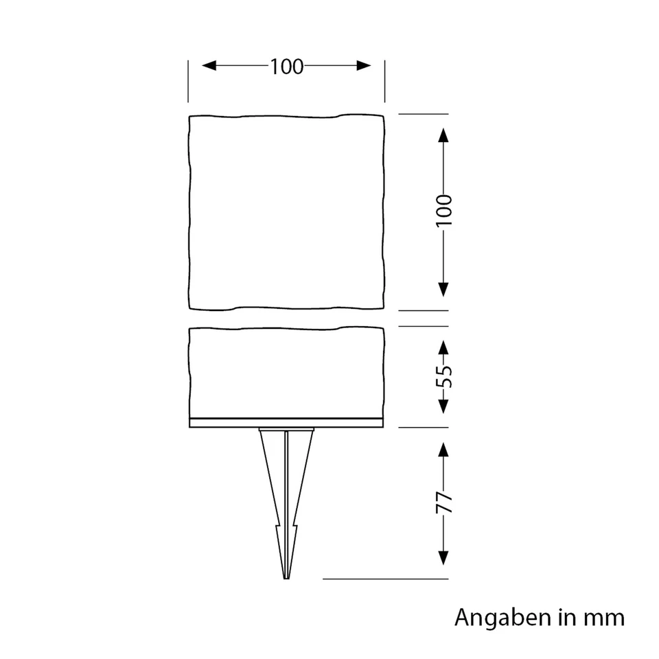 LED Solar-Pflasterstein Bodeneinbauleuchte BROSLO mit Erdspieß für außen, - Bild 4 von 4