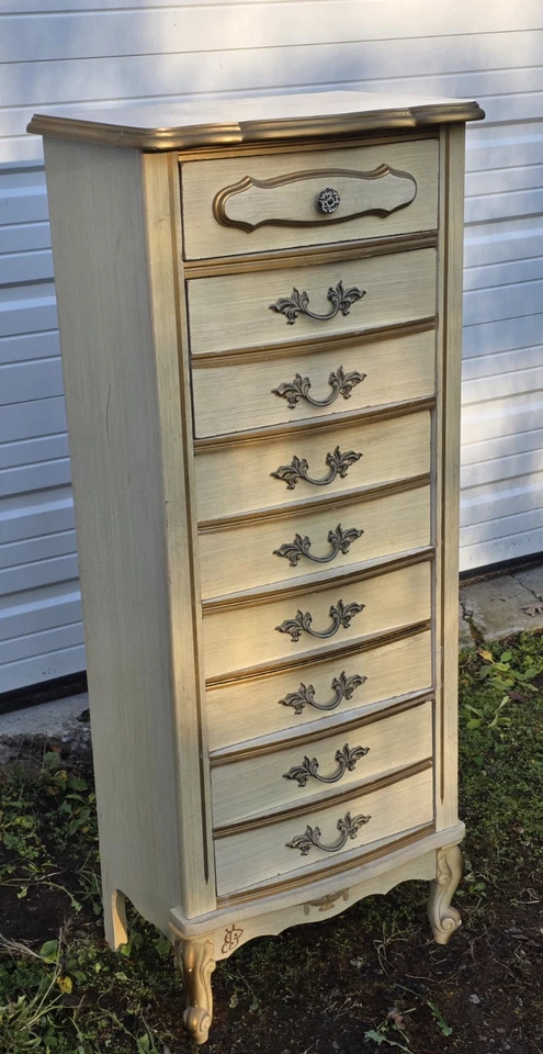 Vintage French Provincial Lingerie Chest Of Drawers Mid Century Furniture  - Image 3 of 4