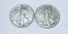 WALKING LIBERTY HALF DOLLAR LOT OF 2 - 90% SILVER CIRCULATED COINS #8629