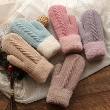 Womens Ladies Knitted Soft Thermal Insulated Extra Warm Winter Mittens Gloves