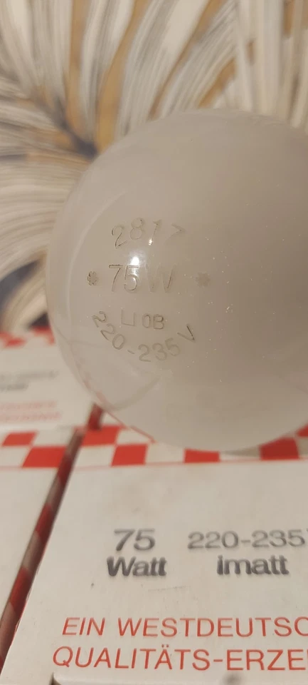 10x 75 Watt E27 Glühbirnen matt "Westdeutsches Qualitäts-Erzeugnis" weißglühend - Bild 3 von 4