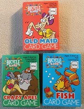 Bicycle Kids OLD MAID, FISH, & CRAZY APES Car...