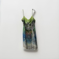 Prestige Women's y2k  Multicolor rhinestone Mesh Sundress braided Strap