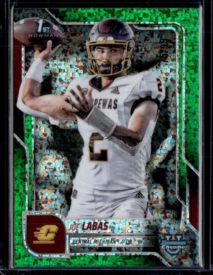 2025 Bowman University Chrome #22 Joe Labas Green Mini-Diamond Refractor #/99