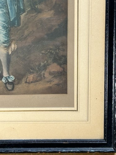 Blue Boy Künstler Thomas Gainsborough Radierung von E Wardle Bleistift signiert antik - Bild 4 von 8