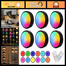6 Pack LED Puck Lights with Remote - Dimmable, Color Changing, Battery Operated