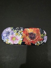 Brighton Floral Hinged Metal Sunglass/Eyeglass Case - EUC