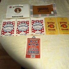 Lot Peachy Ribbon Cut Chewing Big Kick Union Workman Natividad Cigar Tobacco Ads