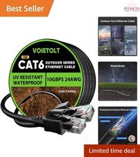 Cat 6 Outdoor Ethernet Cable 150 ft Waterproof UV Buried 10Gbps Network Cord