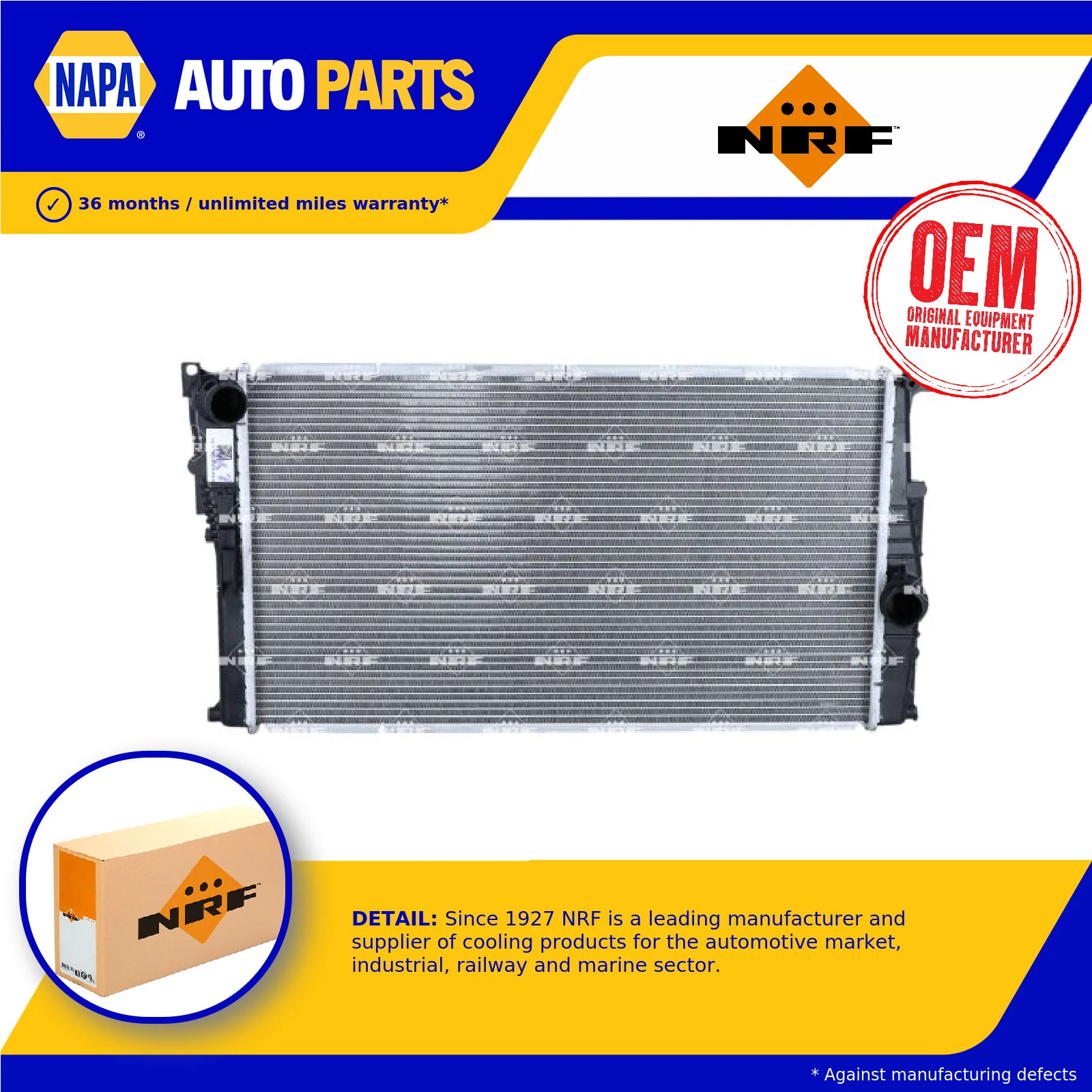 Radiator 58410 NRF 17117600511 7600511 Genuine Top Quality Guaranteed New