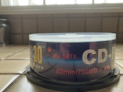 CD-R Blank Media 30 pack, Mr. Data, new sealed package 800 min / 700 MB / 1- 12X