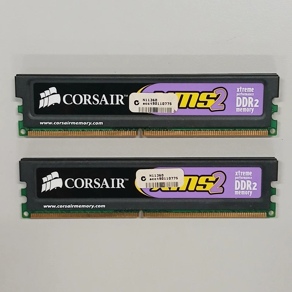 Corsair XMS2 Xtreme DDR2 RAM Kit 2 x 1GB PC2-6400 800MHz DIMM CM2X1024-6400C4 - Image 2 of 2