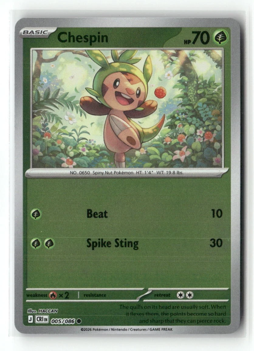 Chespin Pokémon TCG Cards for sale