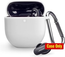 Soft Shockproof Silicone Sleeve Cover for Bose QuietComfort Earbuds II 2022, Whi