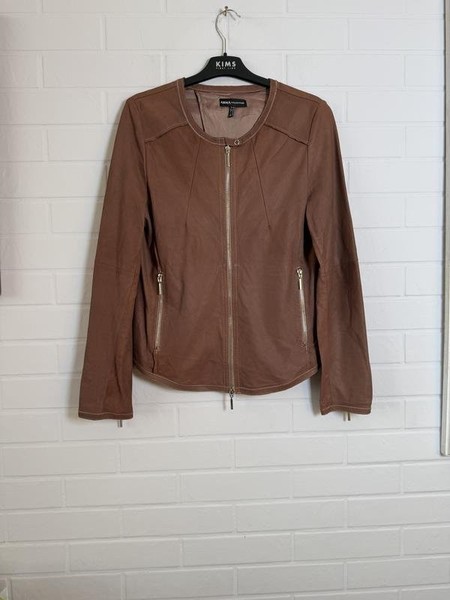 Women Arma Jacket Brown Leather L