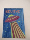 ACEO original UFO alien art card watercolor painting by Tiffany Noel  — photo 3