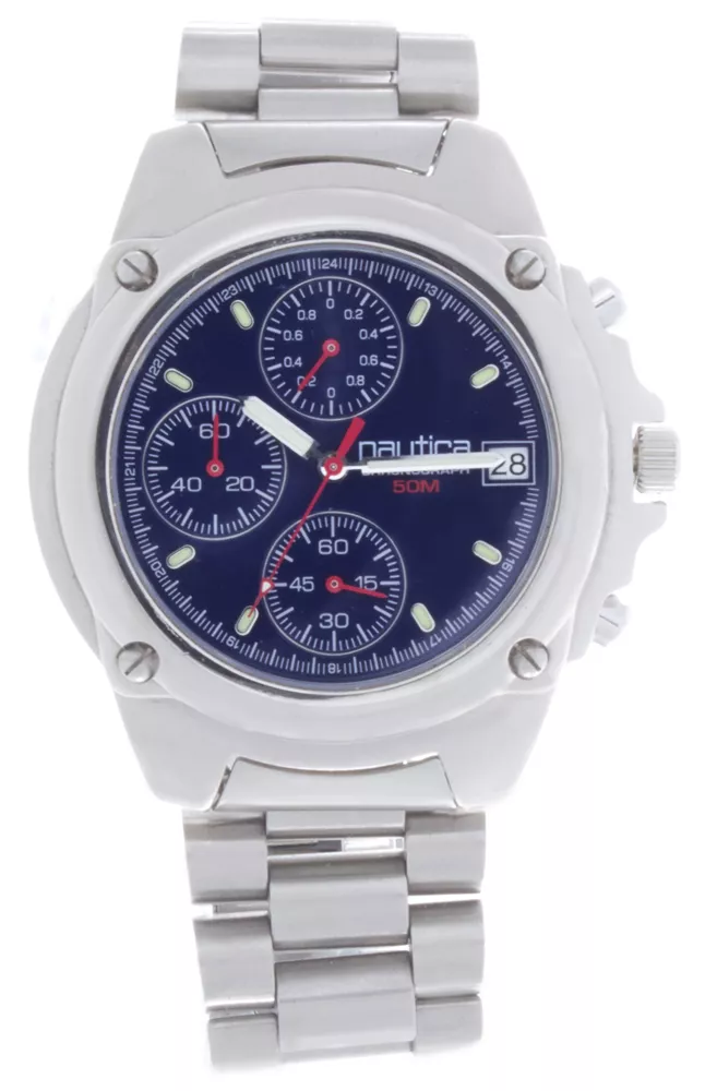 colgante Pantano circuito Nautica Blue Dial Stainless Steel Men's Quartz Chronograph Watch 38mm | eBay colgante Pantano circuito Nautica Blue Dial Stainless Steel Men's Quartz Chronograph Watch 38mm | eBay