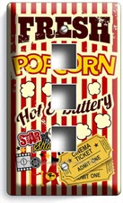 POP CORN TV ROOM HOME MOVIE THEATER CINEMA LIGHT SWITCH OUTLET WALL PLATES DECOR