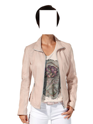 Gipsy Leder Jacke rose aus weichem Lammnappa XXL Gr. 44   0518746509